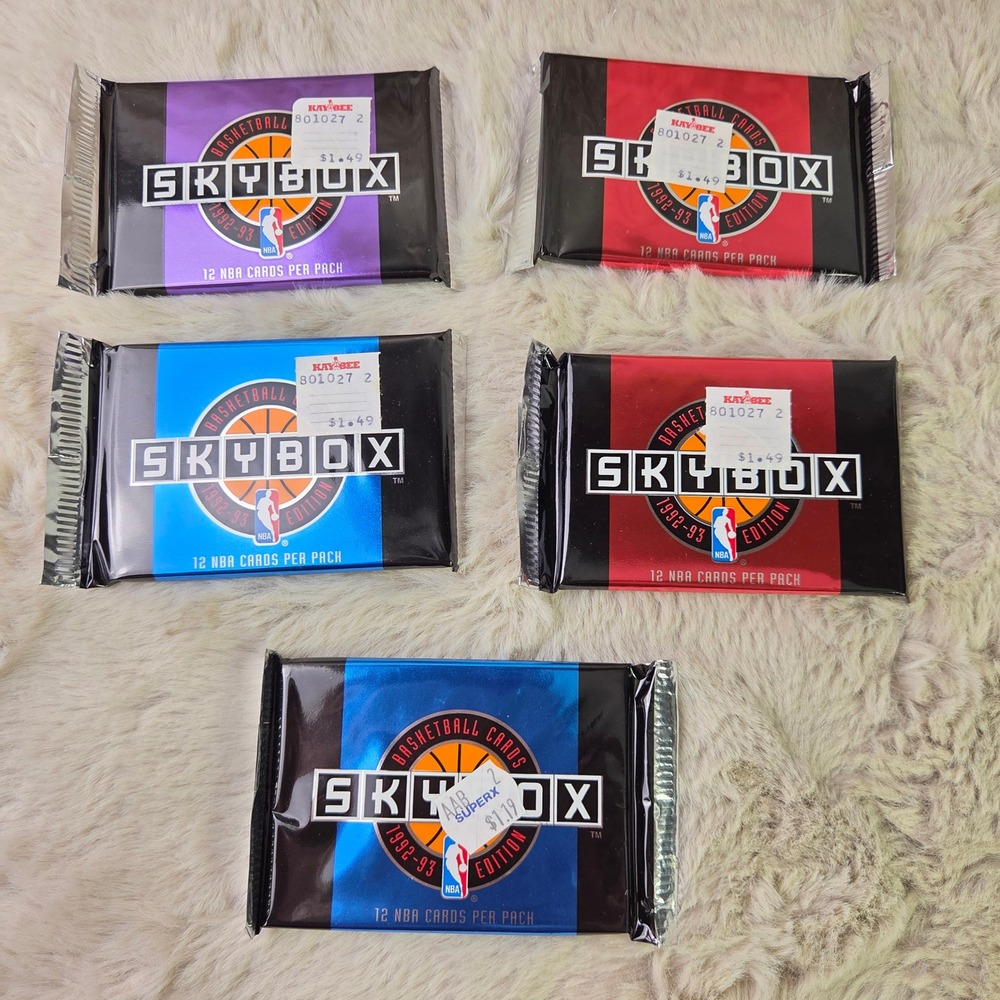 1992-93 SkyBox Series 1 Sealed Wax Packs Lot of 5 NBA